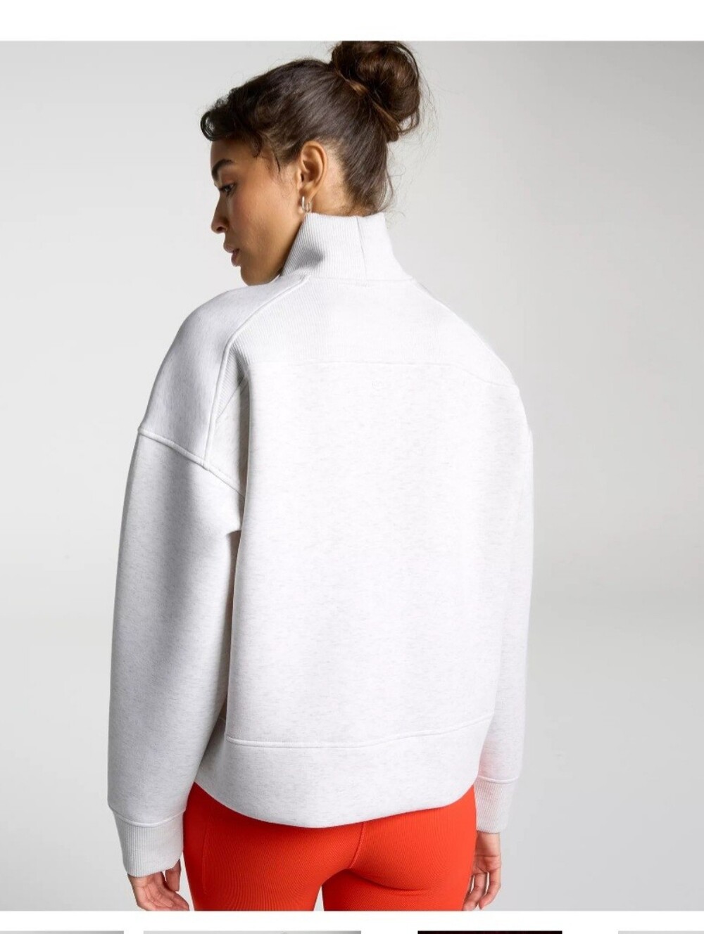 Calia Soft Scuba 1/4 Zip In Light Heather Grey - Picture 2 of 9
